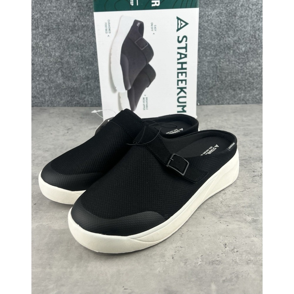 Staheekum Sneaker Clog Women's 10 Black Slip-On Buckle Cushioned Comfort New